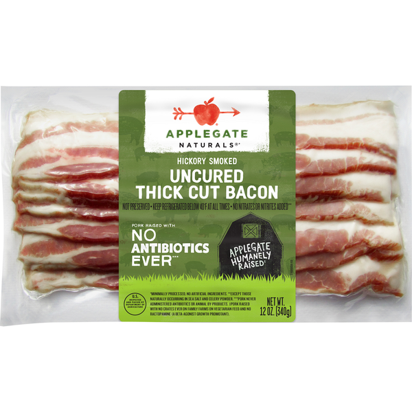 Frozen Meat & Seafood Applegate Naturals  Natural Hickory Smoked Uncured Thick Cut Bacon hero