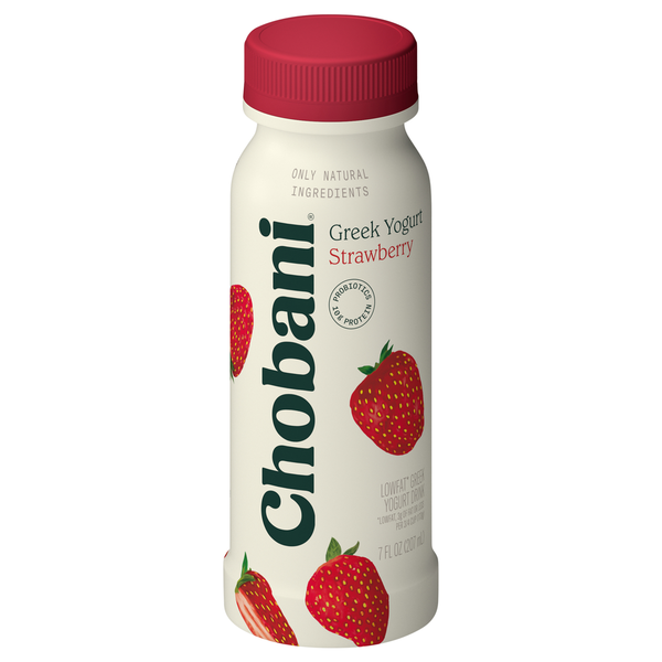 Yogurt Chobani Yogurt Drink, Greek, Lowfat, Strawberry hero