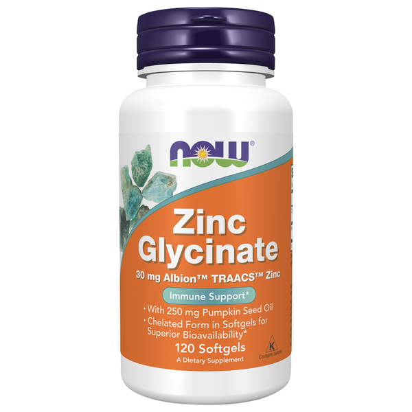 Vitamins & Minerals NOW Zinc Glycinate hero