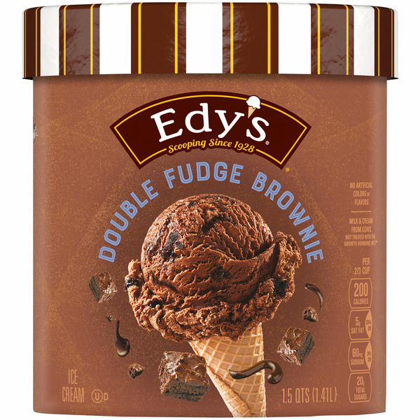 Ice Cream & Ice Edy's/Dreyer's Grand Double Fudge Brownie Ice Cream hero