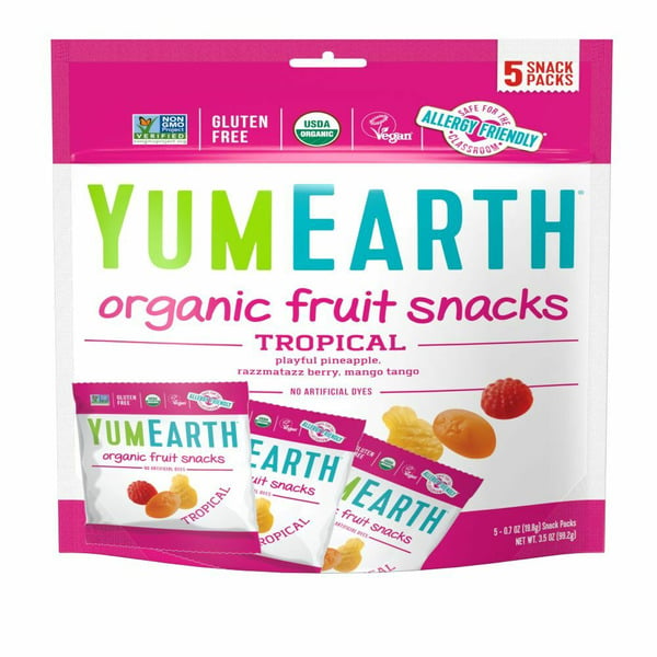 Fruit & Vegetable Snacks YumEarth Organic Tropical Fruit Snacks, Gluten Free hero