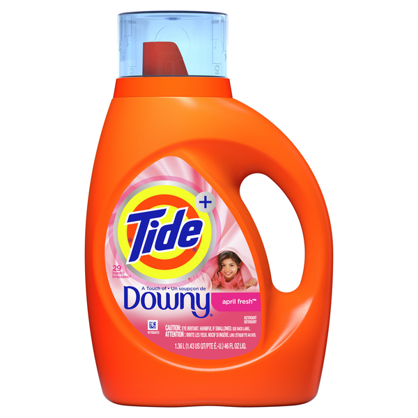 Laundry Tide plus Downy Liquid Laundry Detergent, April Fresh, 29 loads hero