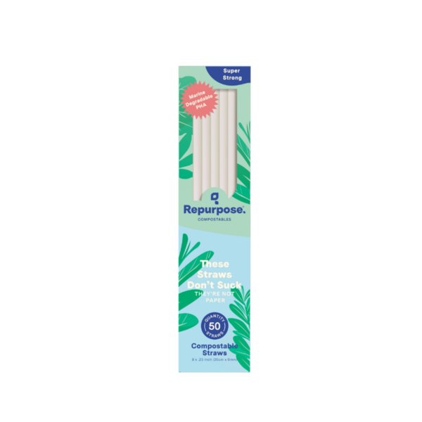 More Household Repurpose Compostable PHA Straws, 50 CT hero