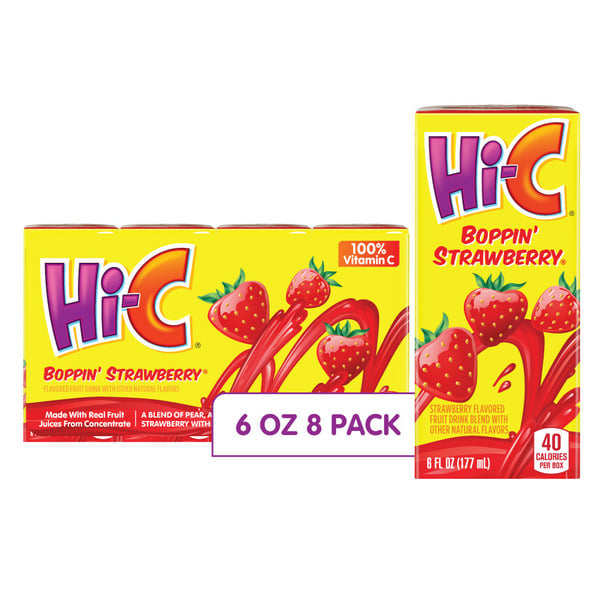 Multipack & Aseptic Juice Hi-C Bopping Strawberry Fruit Drink hero