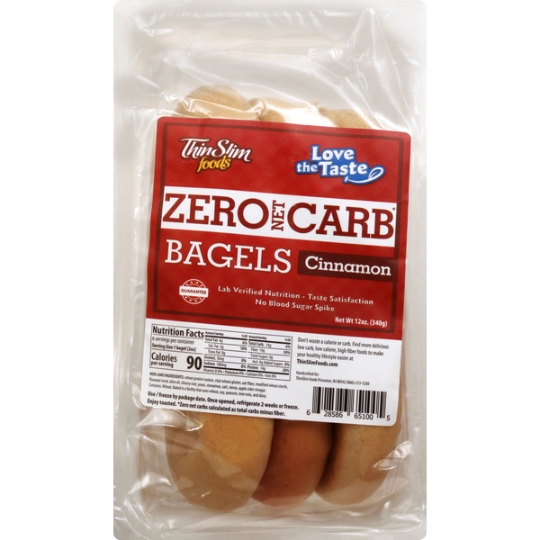 Buns & Rolls ThinSlim Foods Bagels, Cinnamon hero