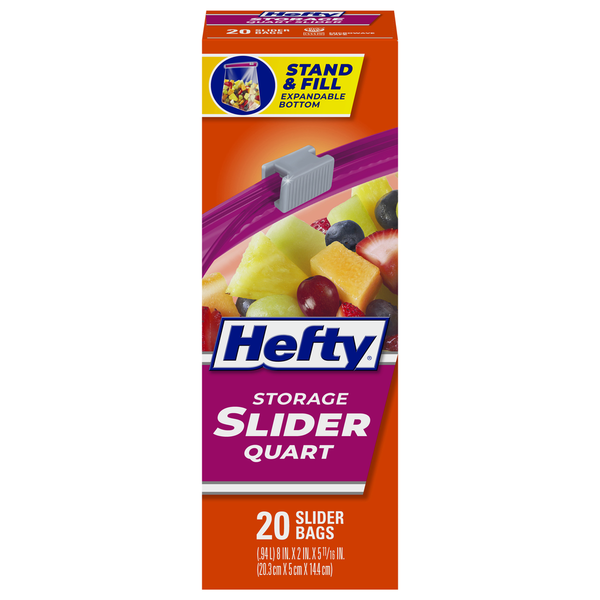 Food and Beverage Storage Hefty Slider Bags, Storage, Quart hero