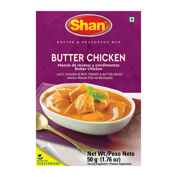 Spices & Seasonings Shan Recipe & Seasoning Mix, Butter Chicken Masala hero