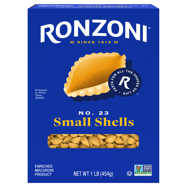 Dry Pasta & Noodles Ronzoni Small Shells, 16 oz, Conchiglie Pasta, Non-GMO hero