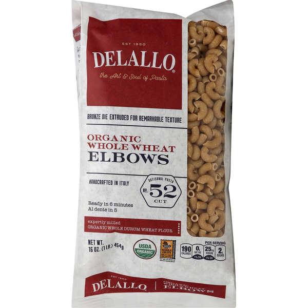 Dry Pasta DeLallo Pasta, Organic, Elbows, Whole Wheat hero