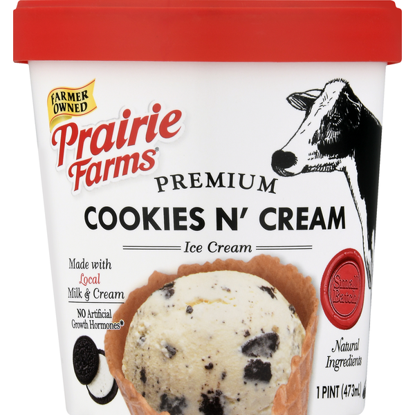 Ice Cream & Ice Prairie Farms Ice Cream, Premium, Cookies N' Cream hero