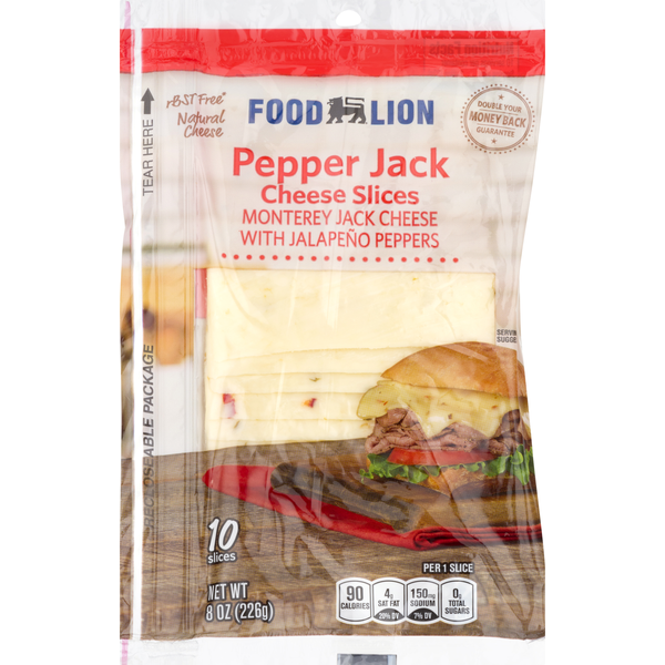 Packaged Cheese Food Lion Natural Pepper Jack Cheese Slices hero