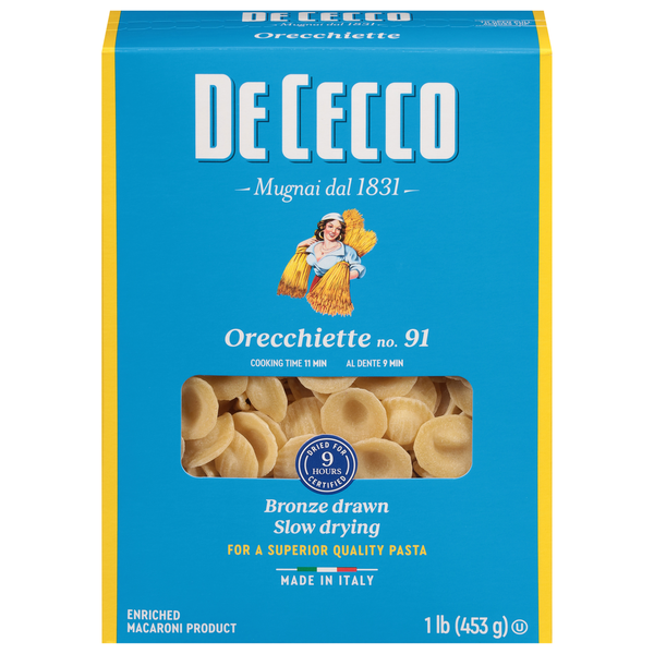 Dry Pasta De Cecco Orecchiette, No. 91 hero