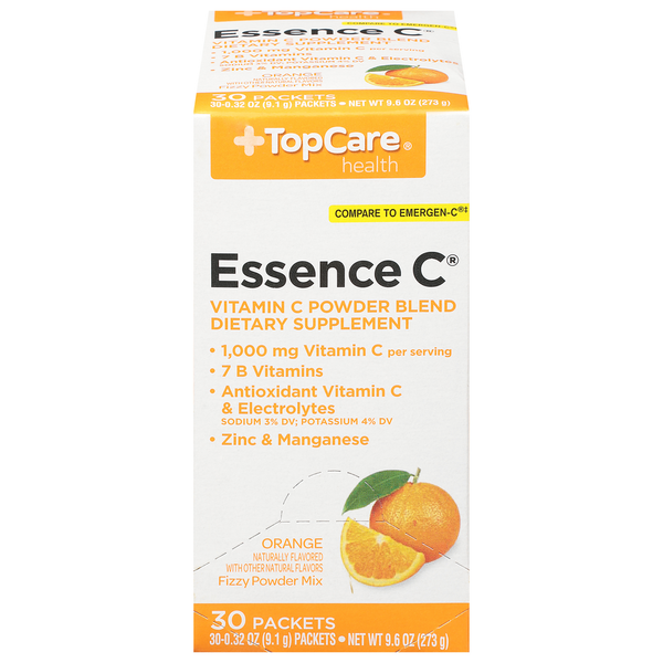 Vitamins & Supplements TopCare Fizzy Powder Mix, Essence C, 1000 mg, Packets, Orange hero