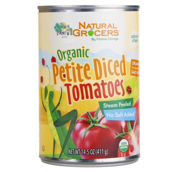 Fresh Vegetables Natural Grocers Diced Organic Petite Tomatoes hero