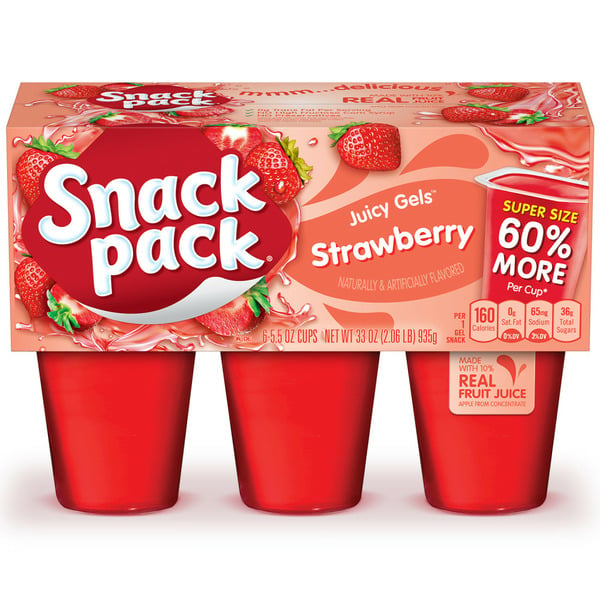 Refrigerated Pudding & Desserts Snack Pack Juicy Gels, Strawberry hero