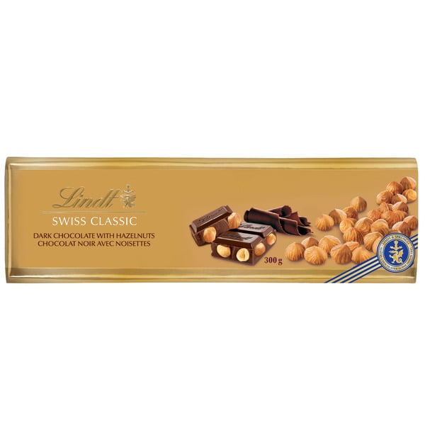 Swiss Classic Dark Chocolate and Hazelnut Bar, 300g hero