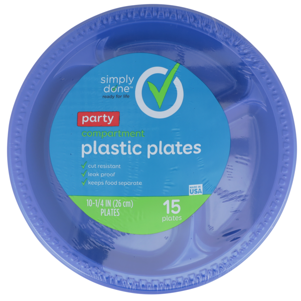 Simply Done 10-1/4" Party Compartment Plastic Plates hero