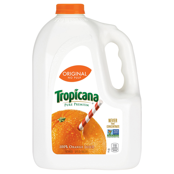 Juice & Nectars Tropicana 100% Juice, Orange, Original, No Pulp hero