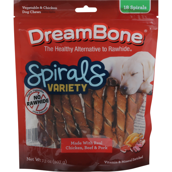 Dog Food & Care DreamBone Dog Chews, Vegetable & Chicken, Spirals Variety hero