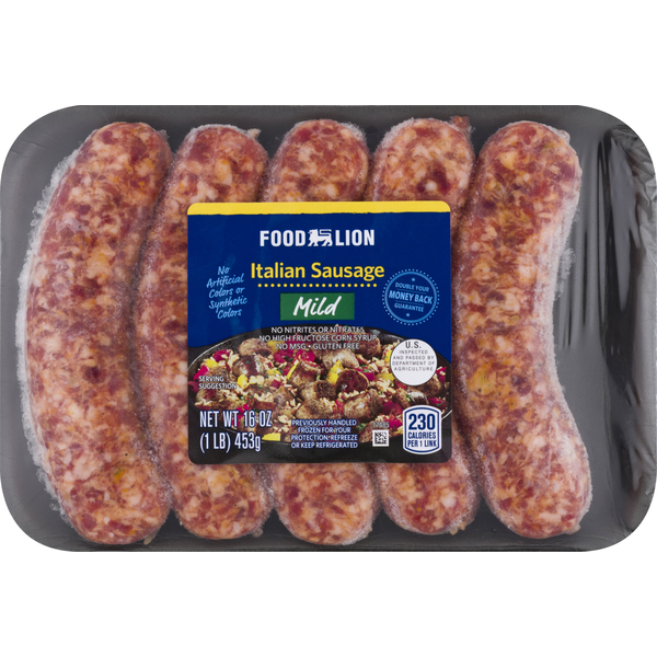 Hot Dogs & Sausage Food Lion Italian Sausage, Mild hero