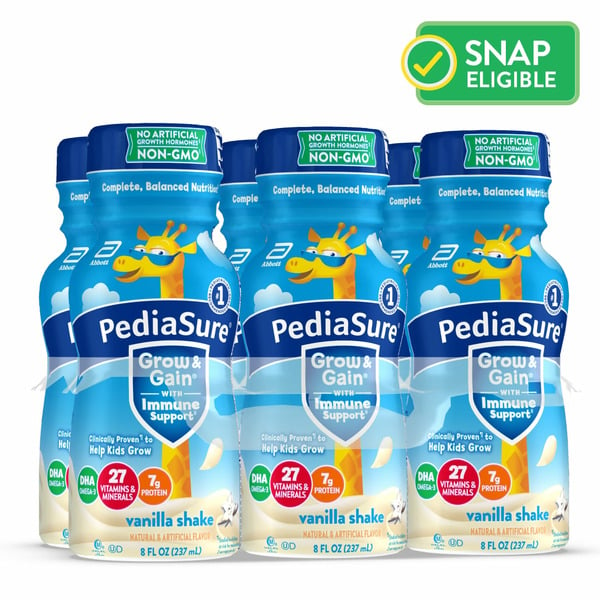 Baby Food & Formula PediaSure Grow & Gain with Immune Support, Kids Protein Shake, 7g Protein, Vanilla hero