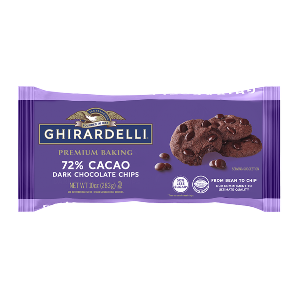 Chips & Pretzels Ghirardelli 72% Cacao Dark Chocolate Premium Baking Chips, Chocolate Chips for Baking hero