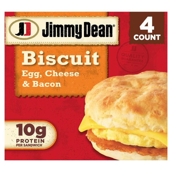 Frozen Breakfast Jimmy Dean Bacon, Egg & Cheese Biscuit Sandwiches hero