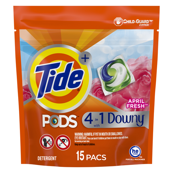 Laundry Tide PODS with Downy, Liquid Laundry Detergent Pacs, April Fresh hero