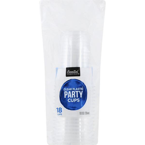 Plates, Bowls, Cups & Flatware Essential Everyday Party Cups, Clear Plastic, 10 Ounce hero