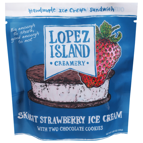 Ice Cream & Ice Lopez Island Creamery Skagit Strawberry Ice Cream Sandwich hero