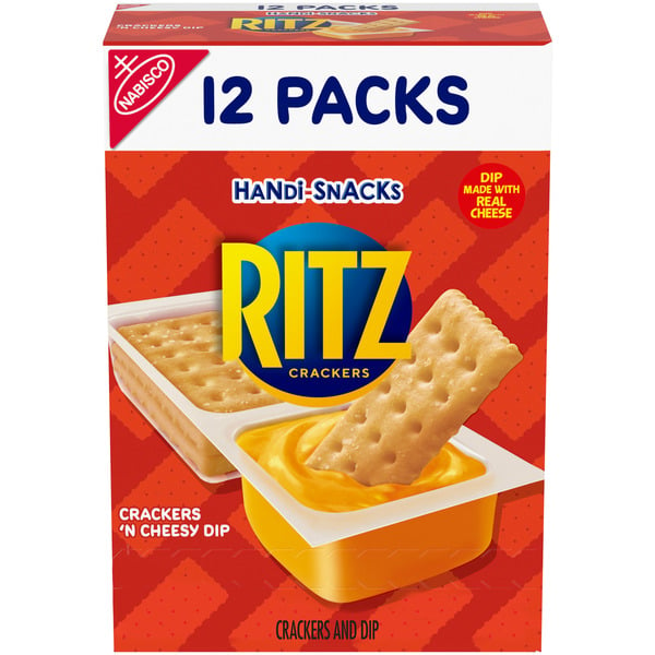 Crackers Handi-Snacks Ritz Crackers 'N Cheesy Dip Snack hero