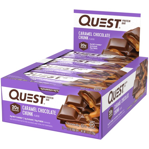 Candy & Chocolate Quest Caramel Choc Chunk Protein Bar hero