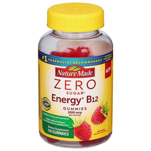 Vitamins & Supplements Nature Made Energy B12, Raspberry, 1000 mcg, Gummies hero