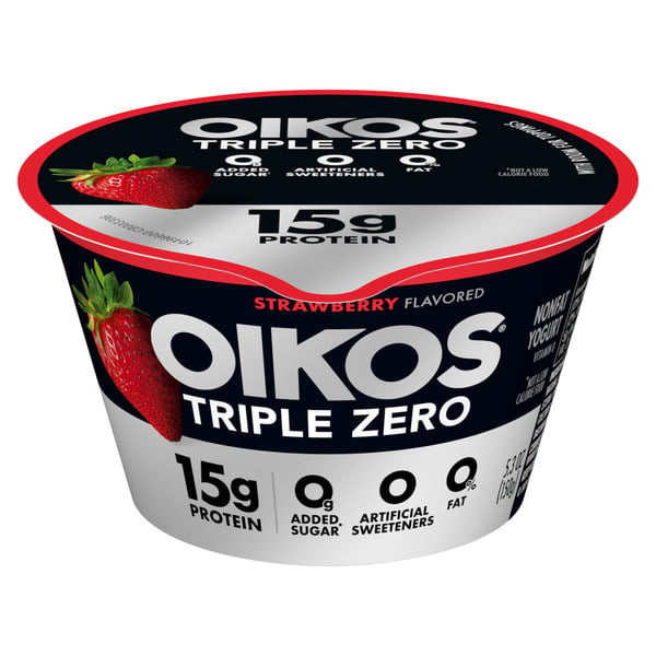 Yogurt, Kefir & Smoothies Oikos Strawberry 15g Protein, 0g Added Sugar, Nonfat Greek Yogurt Cup hero