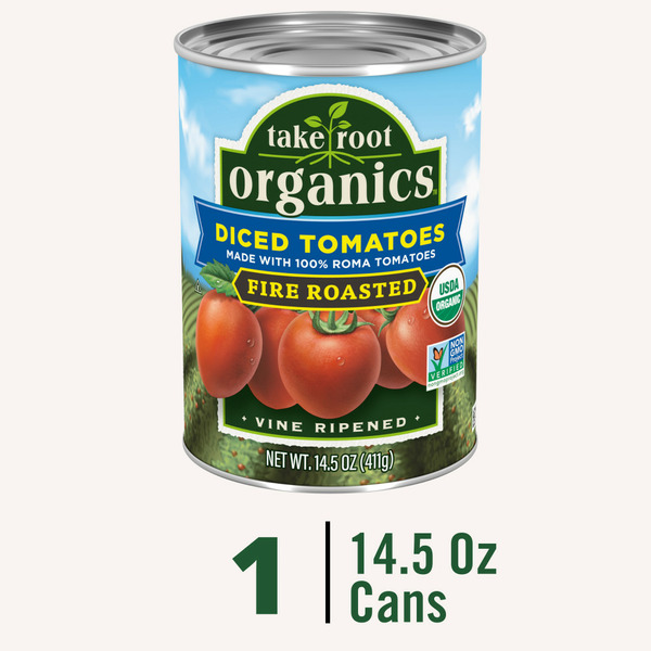 Canned & Jarred Vegetables Take Root Organics Organic Fire Roasted Diced Tomatoes hero