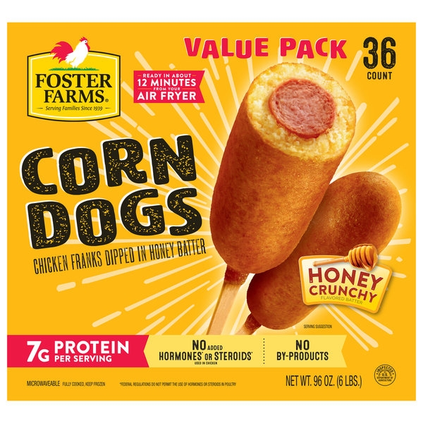 Frozen Appetizers & Sides Foster Farms Honey Crunchy Chicken Corn Dogs Value Pack hero