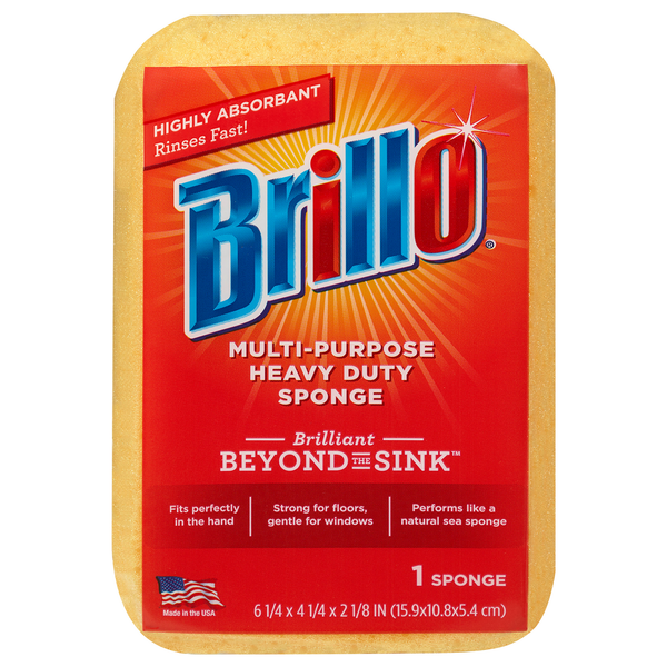 Cleaning Products Brillo Sponge, Heavy Duty, Multi-Purpose hero