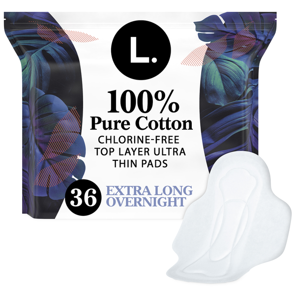 Feminine Care L. Chlorine Free Ultra Thin Overnight Absorbency Pads hero