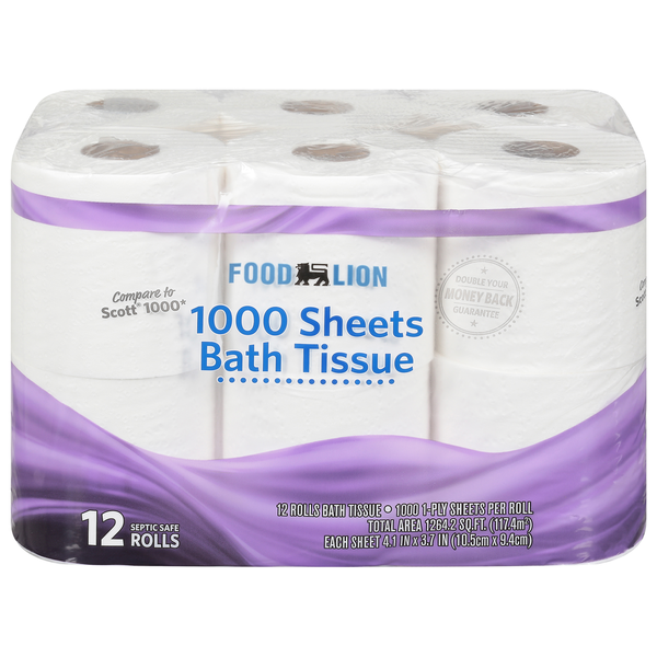 Paper Goods Food Lion Bath Tissue, Soft & Absorbent hero