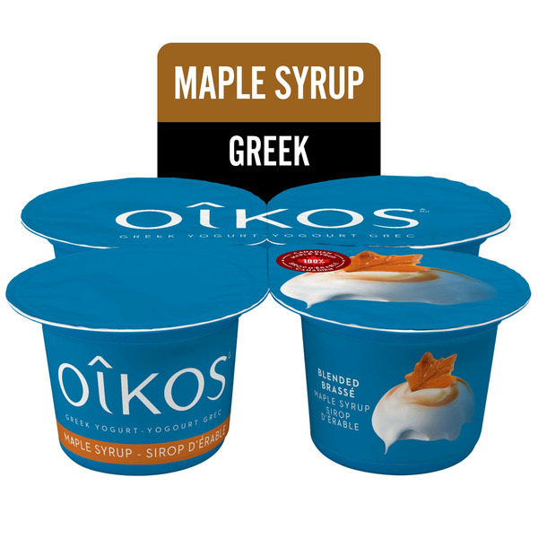 Yogurt Oikos Greek Yogurt, Maple Syrup Flavour, 2% Mf, 4 hero