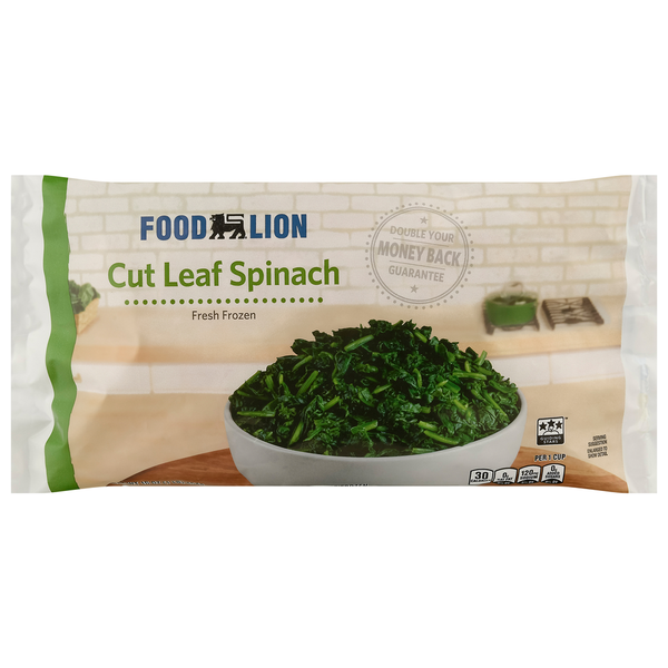 Vegetables, Vegan, & Vegetarian Food Lion Spinach, Cut Leaf, Fresh frozen, Grade A Fancy, Bag hero