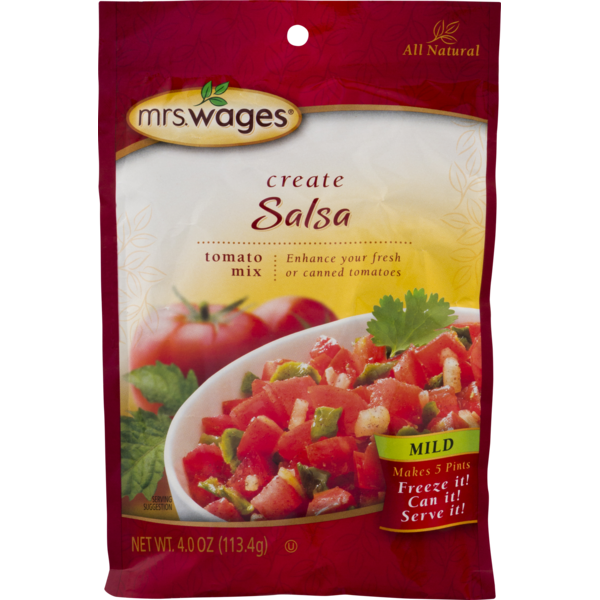 Preserved Dips & Spreads Mrs. Wages Salsa Tomato Mix Mild hero