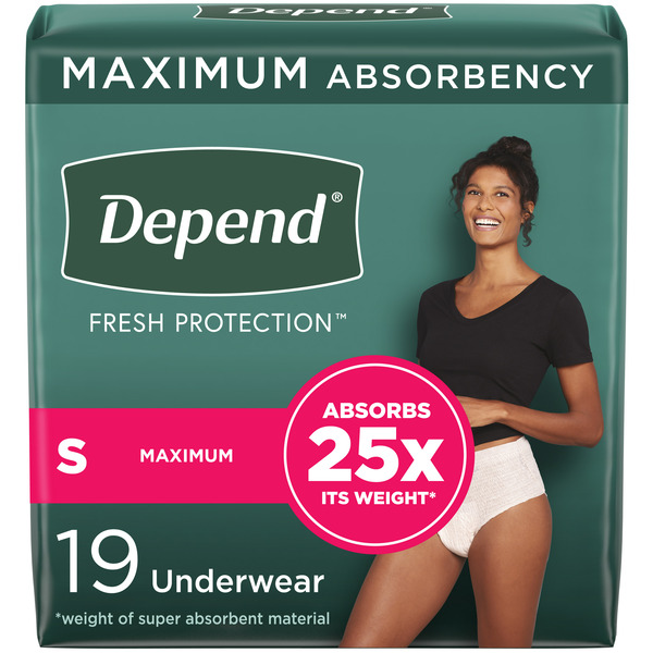 Feminine Care Depend Fresh Protection Women's Adult Incontinence Underwear, S, Blush hero