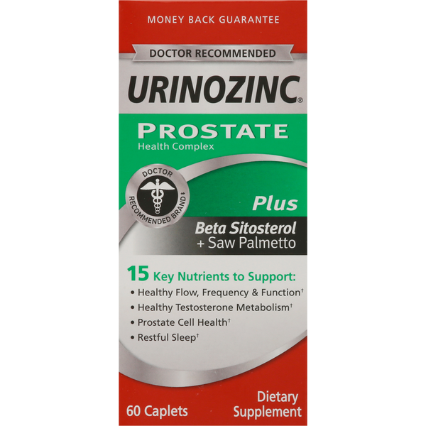 URINOZINC Prostate Plus, Beta Sitosterol + Saw Palmetto, Caplets hero