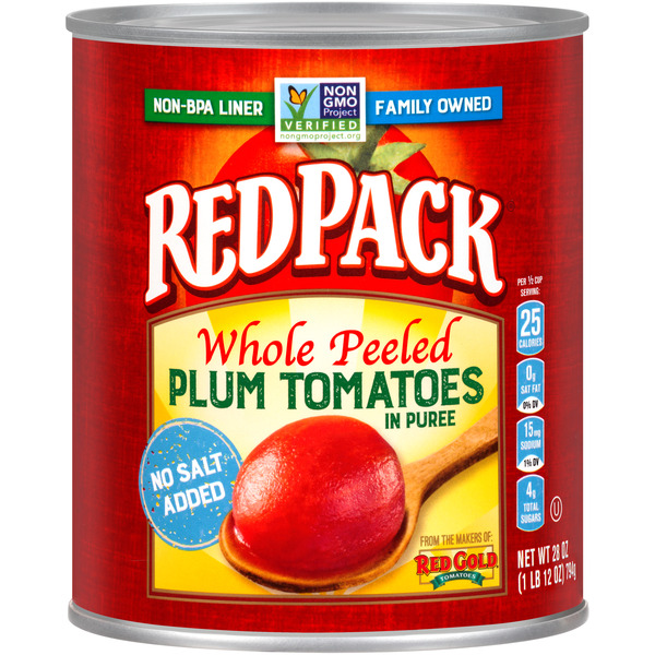 Canned/Jarred Vegetables Redpack Whole Peeled Plum Tomatoes in Puree No Salt Added hero