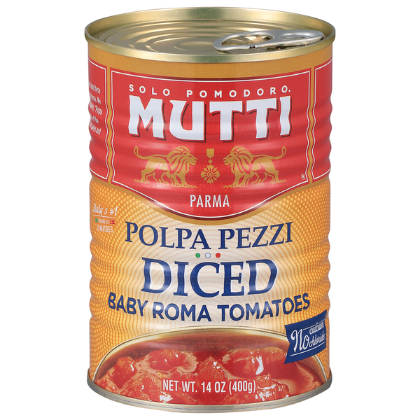 Mutti Tomatoes, Baby Roma, Diced hero