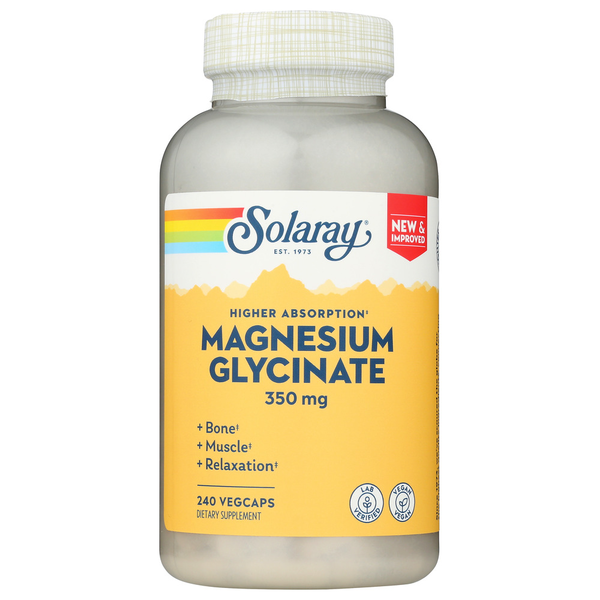 Vitamins & Supplements Solaray Magnesium Glycinate 350Mg 240Ct Enhanced Absorption hero