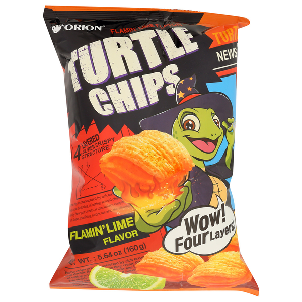 Candy & Chocolate Orion Turtle Chips Flamin' Lime (L) 12/5. hero