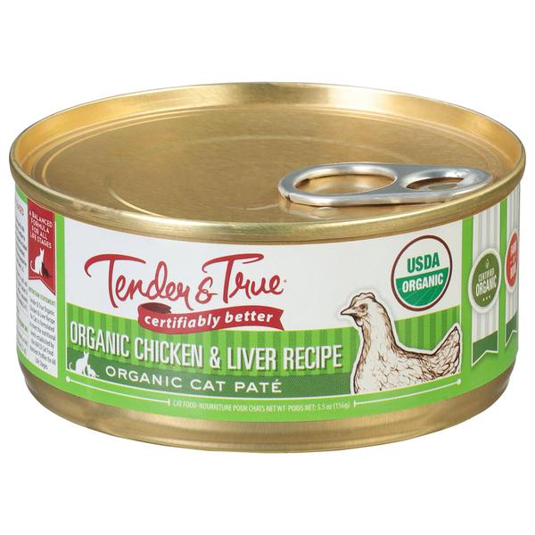 Cat Food & Care Tender & True Cat Food, Organic, Chicken & Liver Recipe, Pate hero