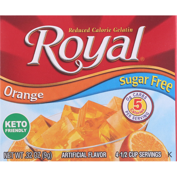 Doughs, Gelatins & Bake Mixes Royal Gelatin, Sugar Free, Orange hero